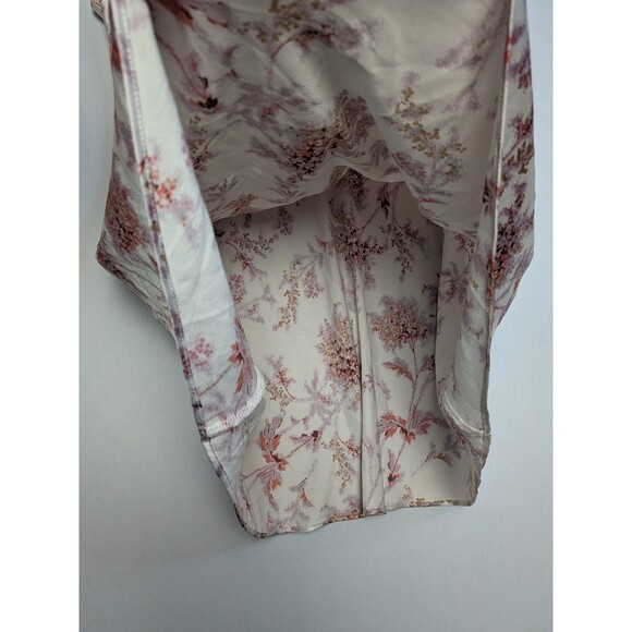 Victorias Secret M Pink Cream Floral Satin Mini Night Gown Nightie Slip Dress Pj - Picture 7 of 13